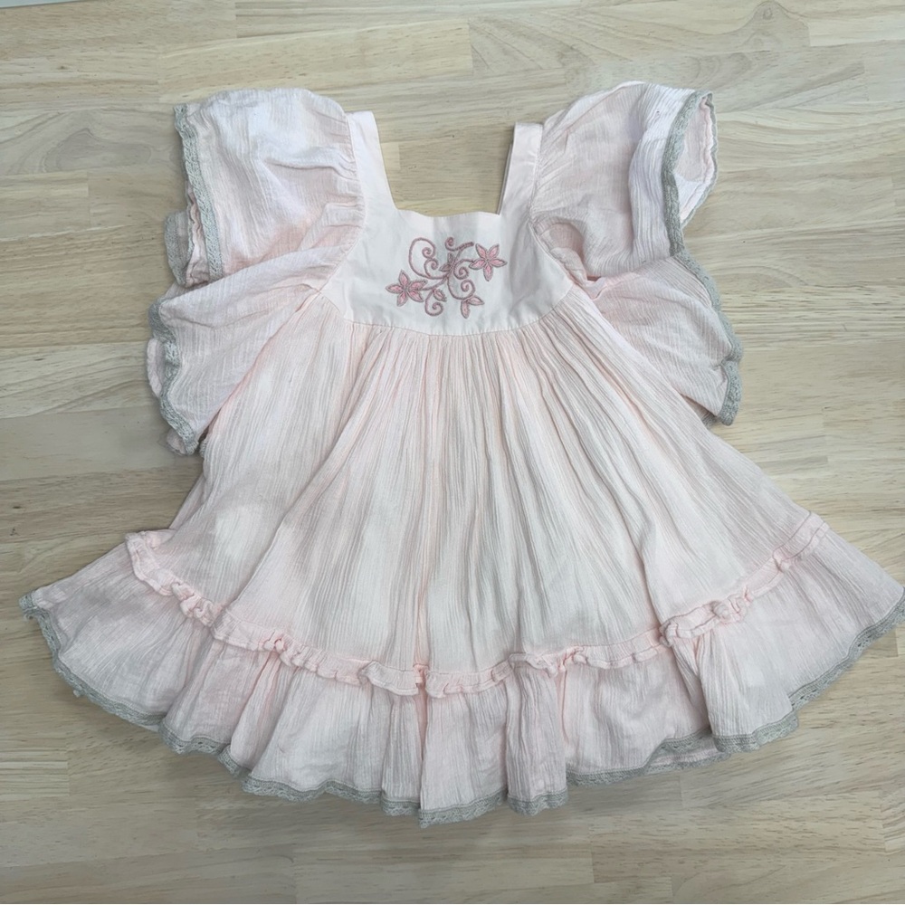 Well Dressed Wolf daydream pink gauze flutter sleeve dress